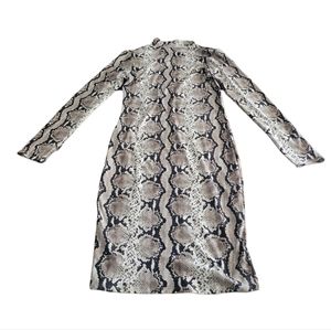 LEITH Bodycon Grey Forged Snakeskin Dress Size S